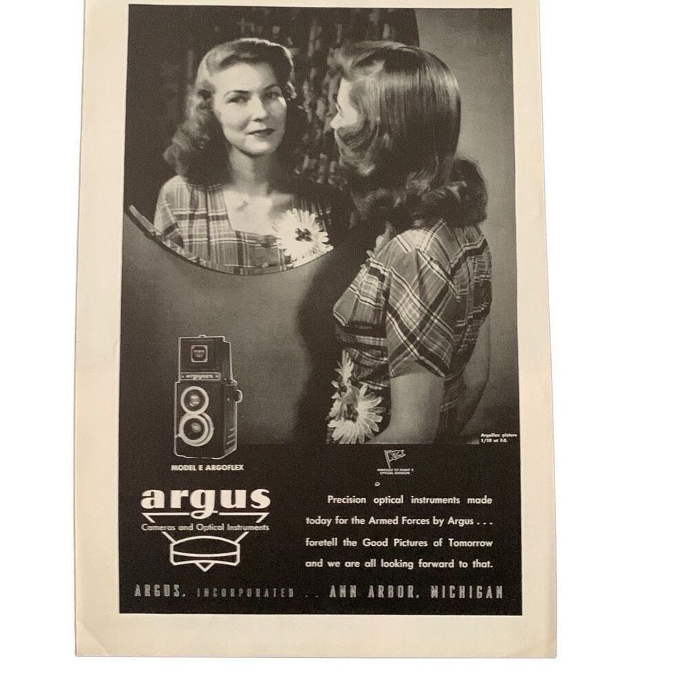 Vintage 1945 Argus Model F Argoflex Ad Advertisement